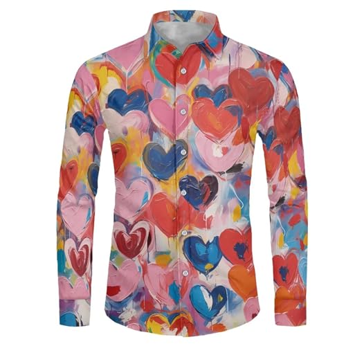 Mens Long Sleeve Shirt, Regular Fit Casual Button Down Shirt for Men Teens Size XS-6XL