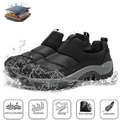 Womens Winter Waterproof Slip On Walking Shoes Comfort Warm Fur Lined Lightweight Anti-Slip Platform Snow Boots Outdoor Mountaineering Hiking Sneakers3