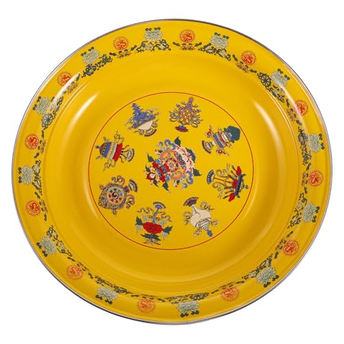 CATIEBYE Plato Esmaltado Vintage Retro para Almacenamiento de Alimentos Bandeja Multiusos para Frutas y Aperitivos Diseño Práctico y Duradero para Hogar y Hotel