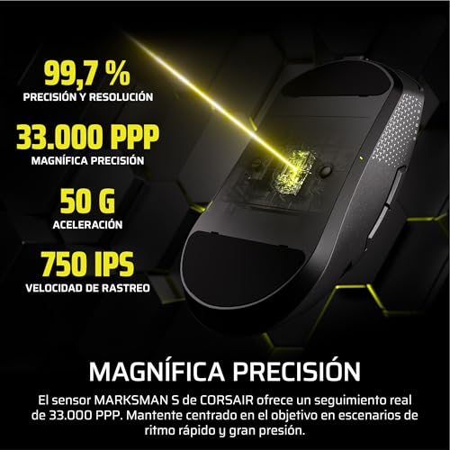 Ratón Corsair Sabre v2 Pro Wireless MG de magnesio duradero con sensor MARKSMAN S 6