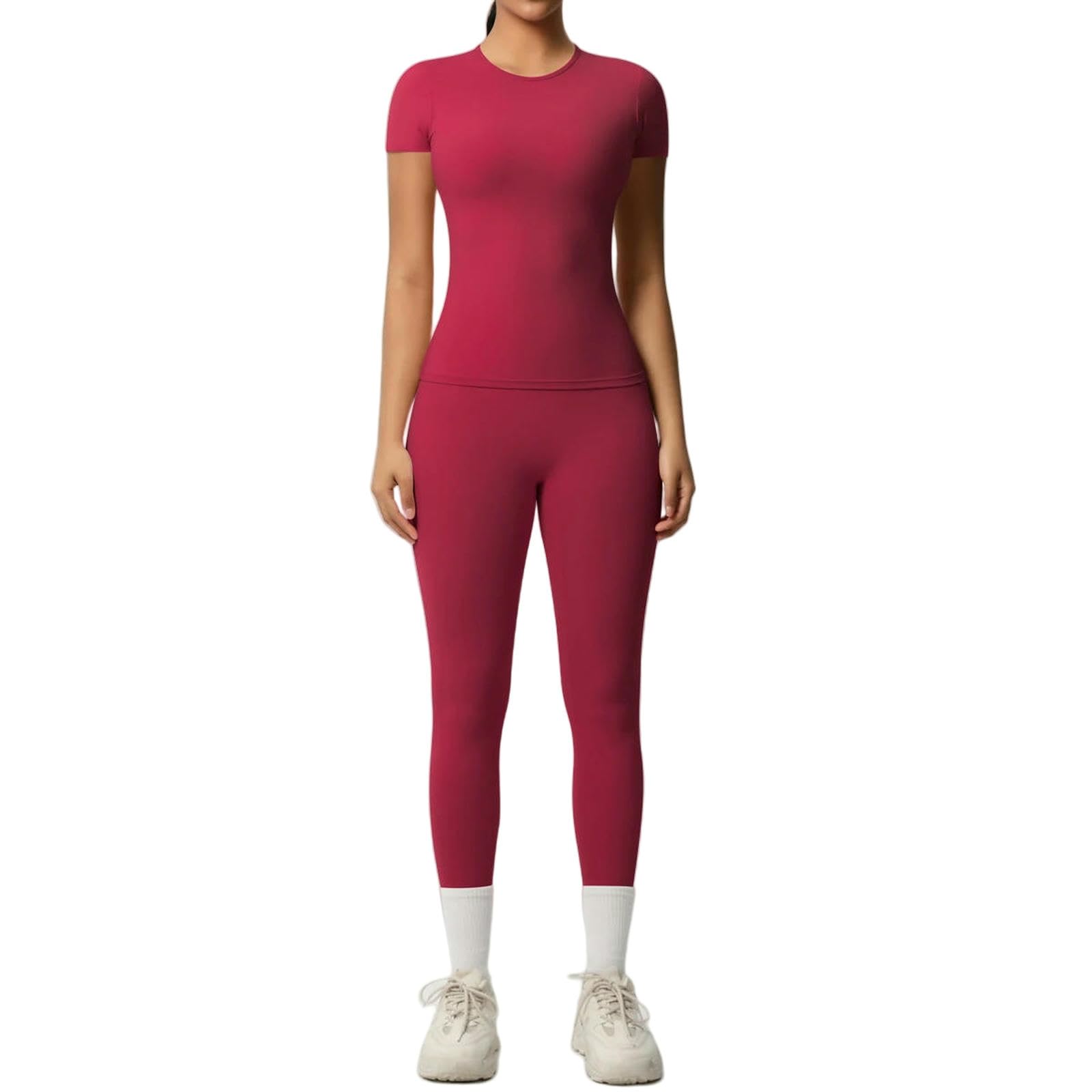 WANGSHUO Spodnie do biegania damskie dwuczęściowe Sport Yoga Wear Fitness Top Tight Legginsy Butt Legginsy - niebieskie-S