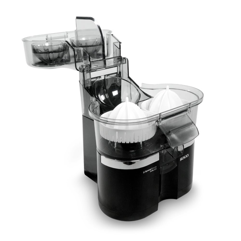 SOGO Exprimidor De Naranjas Eléctrico XL Con Elevación Automática - Exprimidor Eléctrico 100W Para Zumo Natural Sin Esfuerzo - Exprimidor Naranjas Automático Sin BPA - Juicer Con Tapón Antigoteo