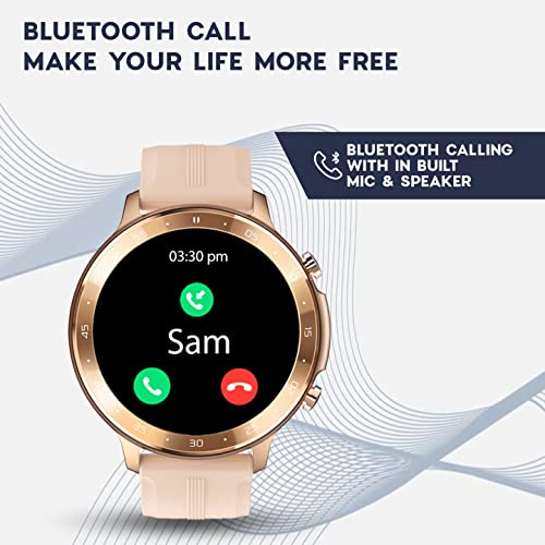 Image of Maxx SX25 Pro Smart Watch 1.28-inch-Fitness Tracking, Bluetooth Call, Music Playback, IP67 Waterproof, 5.0+4.0 Bluetooth, VC32S Heart Rate Monitor, 100+ Sports Modes, Extended Battery Life (Rose Gold)