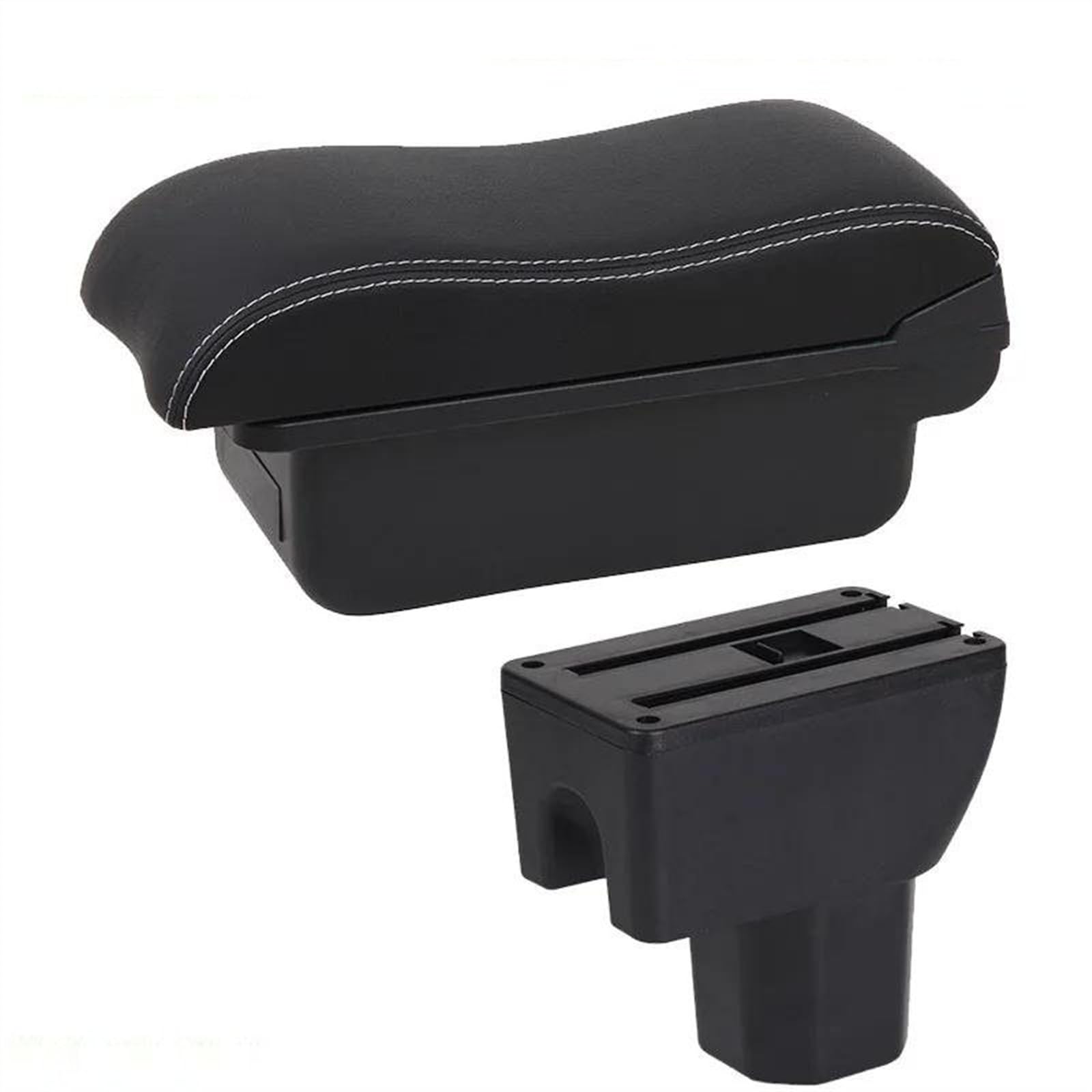 NMJLQW Storage Rack Car Center Console Storage Box Multifunctional Armrest Storage Box Interior Accessories For Suzuki For IGNIS(3 Black white NOUSB)
