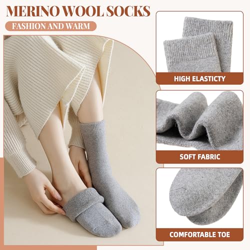 Image of Velice Womens Merino Wool Thermal Thick Hiking Winter Socks