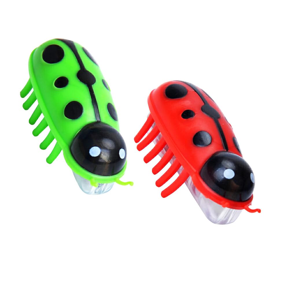 budiniao 2 Pieces Mini Robot for Beetle Electric Insect Cat Bug Escape Obstacle Automatic Flip Funny Battery Operated Pet Playing Toys