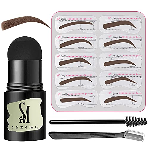 Eyebrow Stamp Stencil Kit, Eyebrow Stamp, 1 Step Eyebrow Stamp Stencil Kit For Long Lasting and Waterproof Make Up, Eyeb