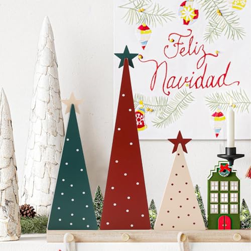 3 Stück Weihnachtsdeko Holz Weihnachtsbaum, Weihnachten Aesthetic...