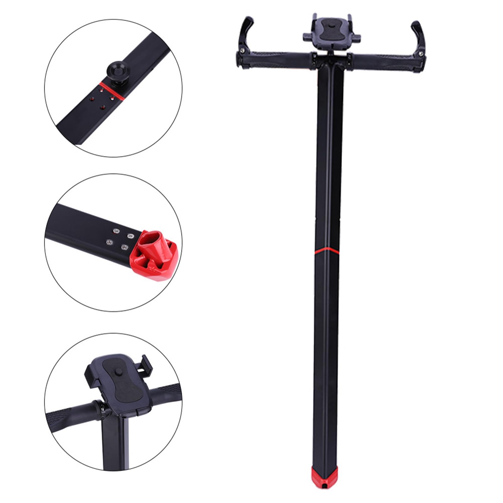 Balance Scooter uchwyt do hulajnogi ze stopu aluminium, czarny, ergonomiczny kształt z uchwytem na telefon komórkowy, teleskopowa regulacja, części zamienne do skutera Balance Scooter