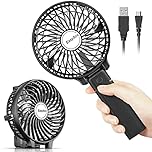 EasyAcc Handheld Fan Portable USB Fan180° Foldable Up 10 Hours 3 Speeds Powered Personal Mini Electric Fan Rechargeable Battery Folding Adjustable Fan Home Travel Outdoor Black