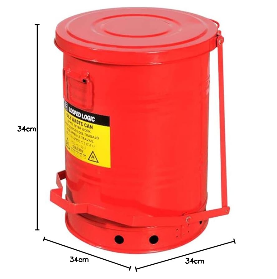 Amazon.co.jp: 油性廃棄物用耐火ゴミ缶 容量23L(6GL) スチール高耐久 