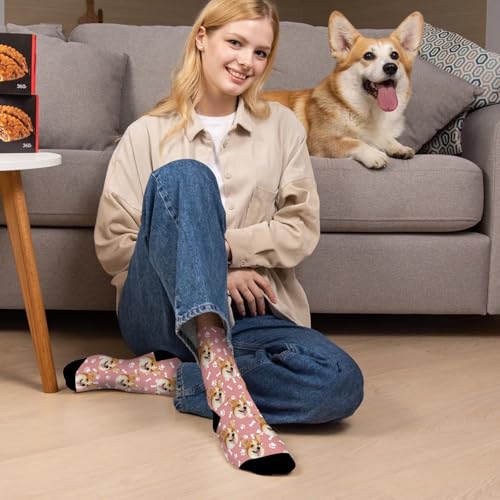 Lifemaison Individuelle Socken mit Foto,Personalisierte Socken mit Foto,Lustige Sockens,Legen Sie Ihr Gesicht auf socken für Unisex,Personalisierte Geschenk für Haustiere, Hunde, Katzen,M