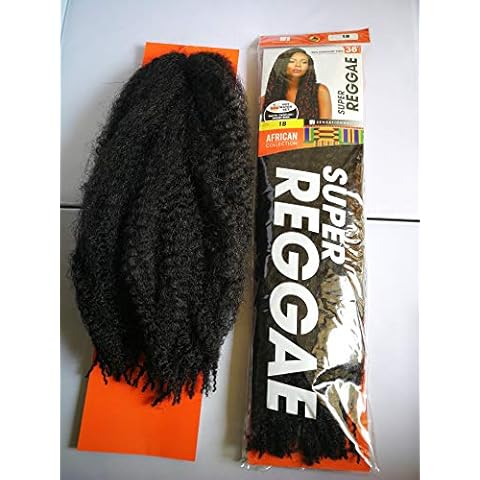 UK: Super Reggae Soft Braid. Afro Kinky Bulk Hair Twist. Black Cover