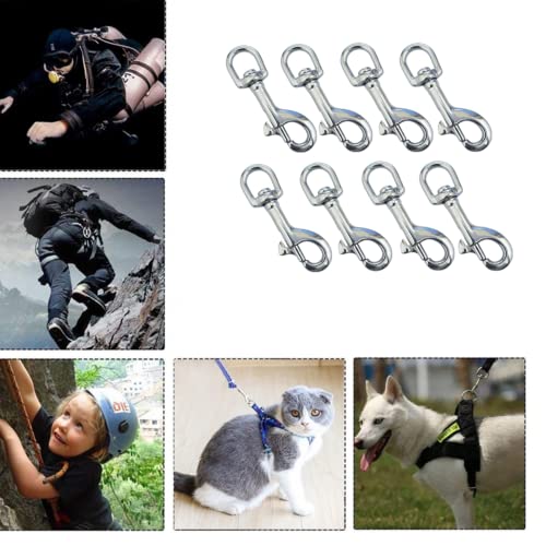 WYSUMMER Karabinerhaken, 360 ° drehbar, für Haustiere, Schlüsselanhänger, Zuhause, Outdoor, Camping, Picknick, robust, 8 Stück