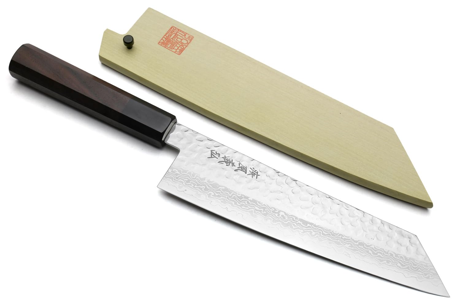 Yoshihiro VG10 46 Layers Hammered Damascus Kiritsuke Japanese Multipurpose Knife Rosewood Handle (8.25" (210mm) & Saya)