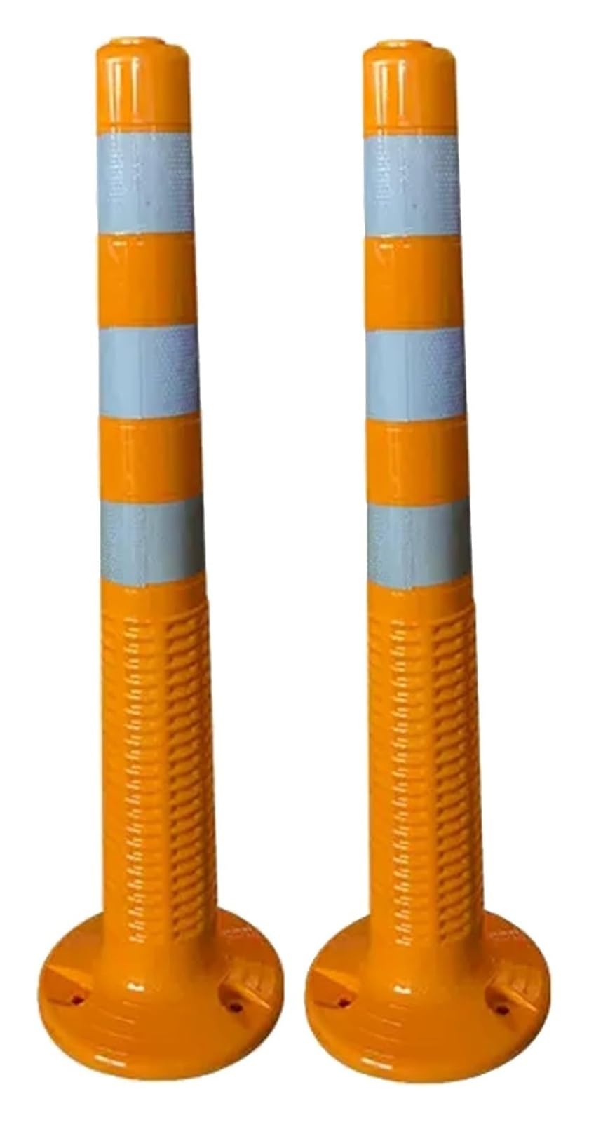 Traffic Delineator Post,Safety Warning Column, Temporary Traffic Cones for Construction/Maintenance Zones/Traffic Delineation,Reflective Plastic Road Safety Bollard/Parking Delineator ( 2 pack)
