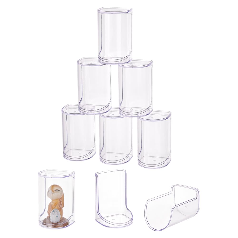 NBEADS 8 Uds Vitrina de Plástico Transparente, Caja de Exhibición Acrílica de Montaje Transparente, Soporte de Exhibición En Miniatura, Caja de Almacenamiento de Protección, 10.3x6.4x6.4cm