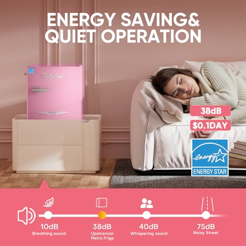 Upstreman Retro Mini Fridge 1.7 Cu.ft thumbnail 4