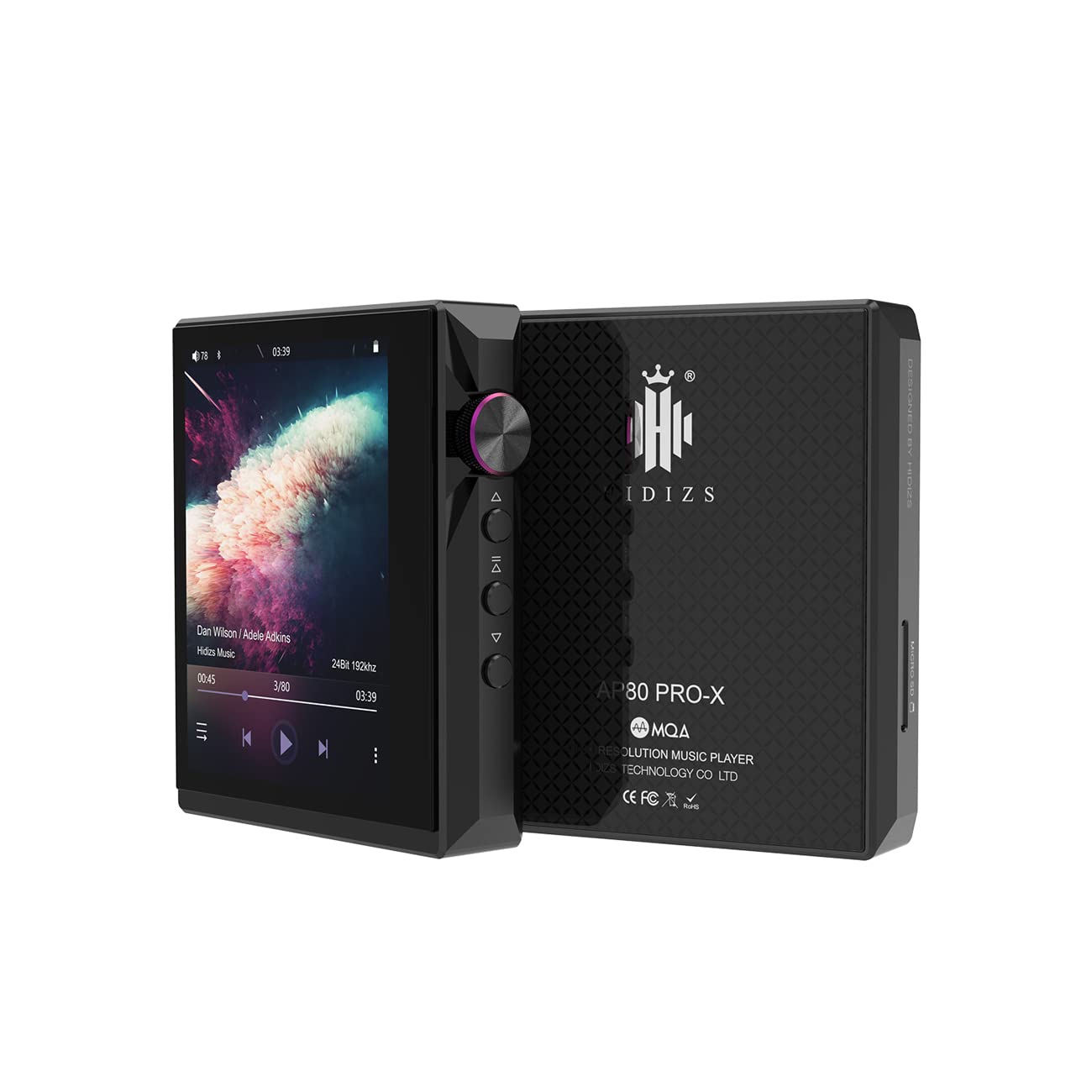 HIDIZS AP80 Pro-X MP3 Player with Bluetooth, Digital Audio Player, Dual ESS9219C Dac Chips, 0.0015% THD+N, DSD256 Native Decoding, MQA LDAC, FLAC, Black