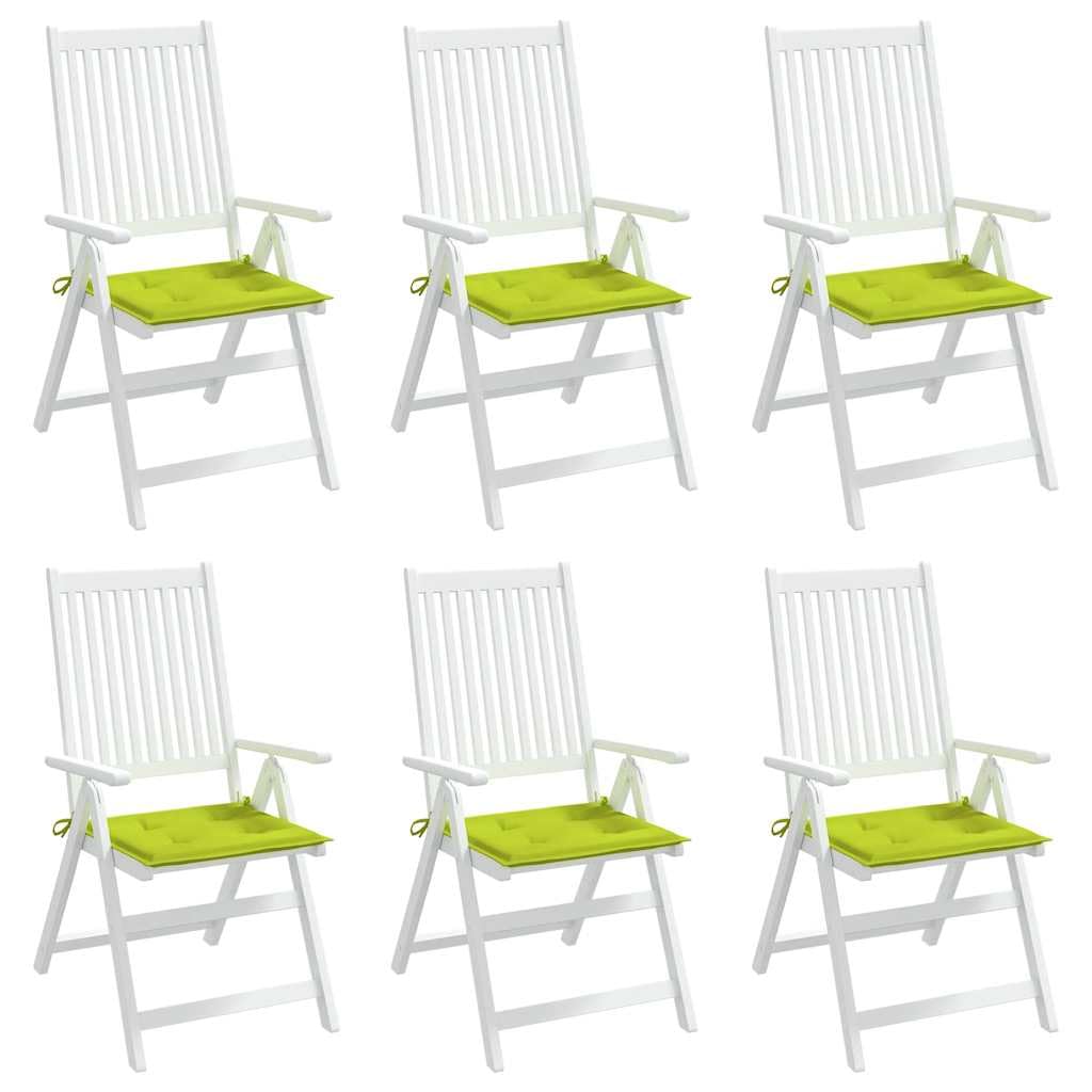 Juego de 6 cojines para silla de jardín, color verde brillante, 40 x 40 cm, tela Oxford, para exterior, interior, sofá, para jardín, balcón, salón