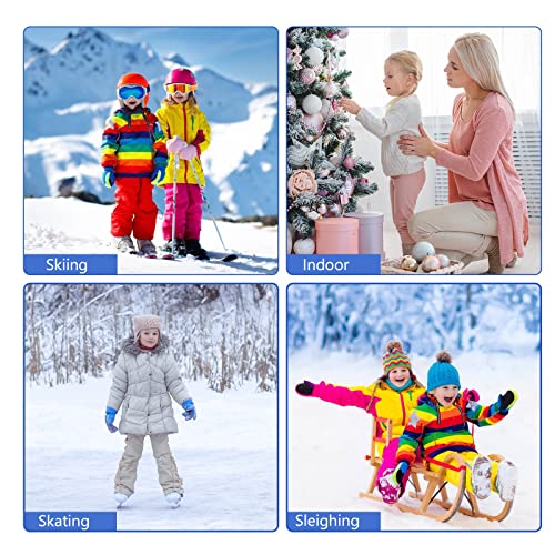 Y-Childheart Ski Socks Kids 2 Pack Winter Warm Thermal Snow Socks Long Knee Skiing Snowboarding Skating Socks For Boys Girls Youth Otc Non-Slip Cuff (Blue + Green,Small) #TOP6