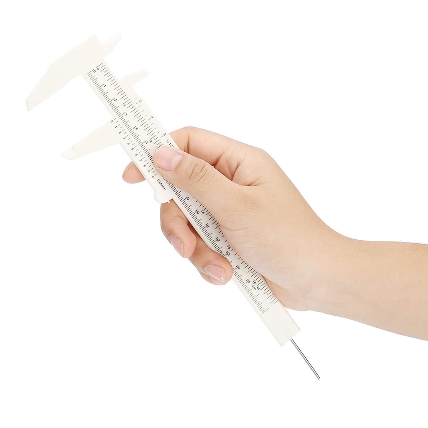150mm DIY Tool Woodworking Metalworking Plumbing Model Making Vernier Caliper, White Knitting Kits for Beginners Adults