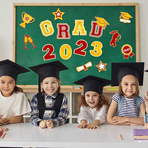 16 Pcs Graduation Party Favors 2023 Graduation Car Stickers Set Congrats Reflective Waterproof Refrigerator Stickers Grad Party Favors For School Office Laptops Locker (Blue) (Red) #TOP4