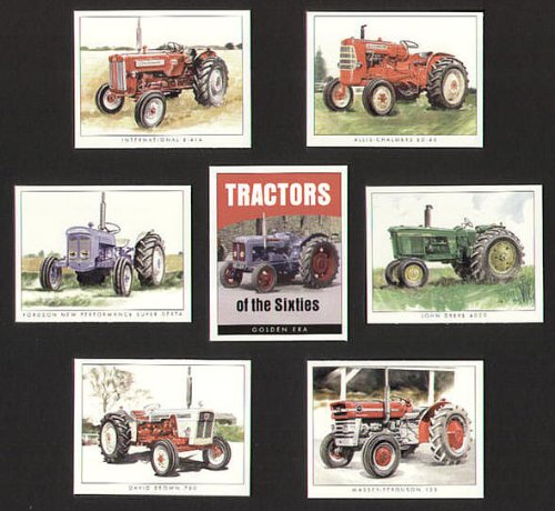 ArtofwheelsTractors 1960s - Allis-Chalmers ED-40, International B-414, John Deere 4020, Fordson New Performance Super Dexta, Massey-Furguson 135, David Brown 780 - Collectors Cards