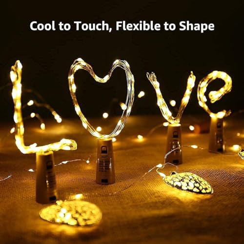 Image of ANKRI Wine 20 LEDs Wine Bottle Cork Copper Wire String Battery Operated Fairy Lights for Bottle DIY Home Party Wedding Diwali Decoration | Pack of 1