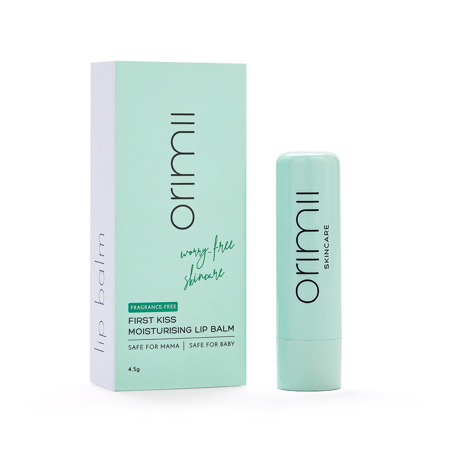 Orimii First Kiss Lip Balm for Moisturizing Dry Lips | Light, Non Sticky & Nourishing Lip Balm | Fragrance & Colour Free - Safe For Mom & Baby