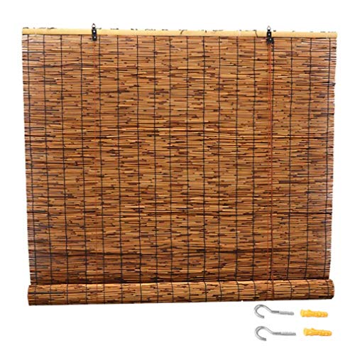 YANJ Parasol Reed Cortina - Persianas enrollables de bambú-Sombras, Resistente a la Lluvia/luz de filtrado de Paja estores, for Exterior/Interior/Jardín/balcón/Ventana, persianas de Encargo