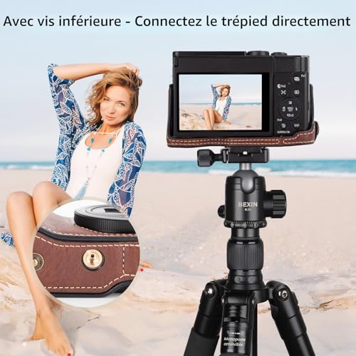 Étui Lumix TZ99 housse protection Panasonic café avec sangle