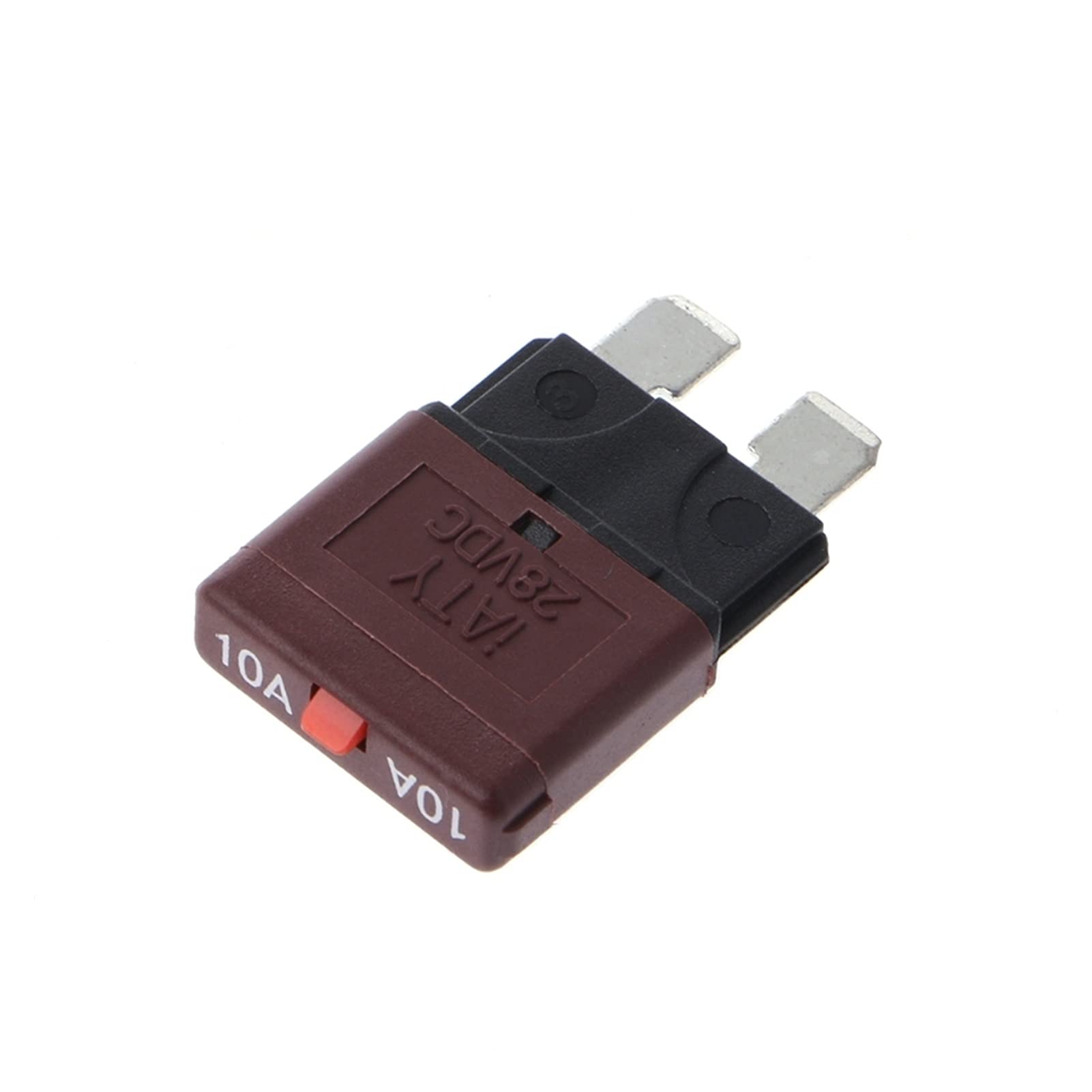 GVBAEPIEO 10-25A Circuit Breaker Blade Fuse 28V Resettable Manual Reset Adapter for Car Truck Boat Marine Insert Protector(10A)