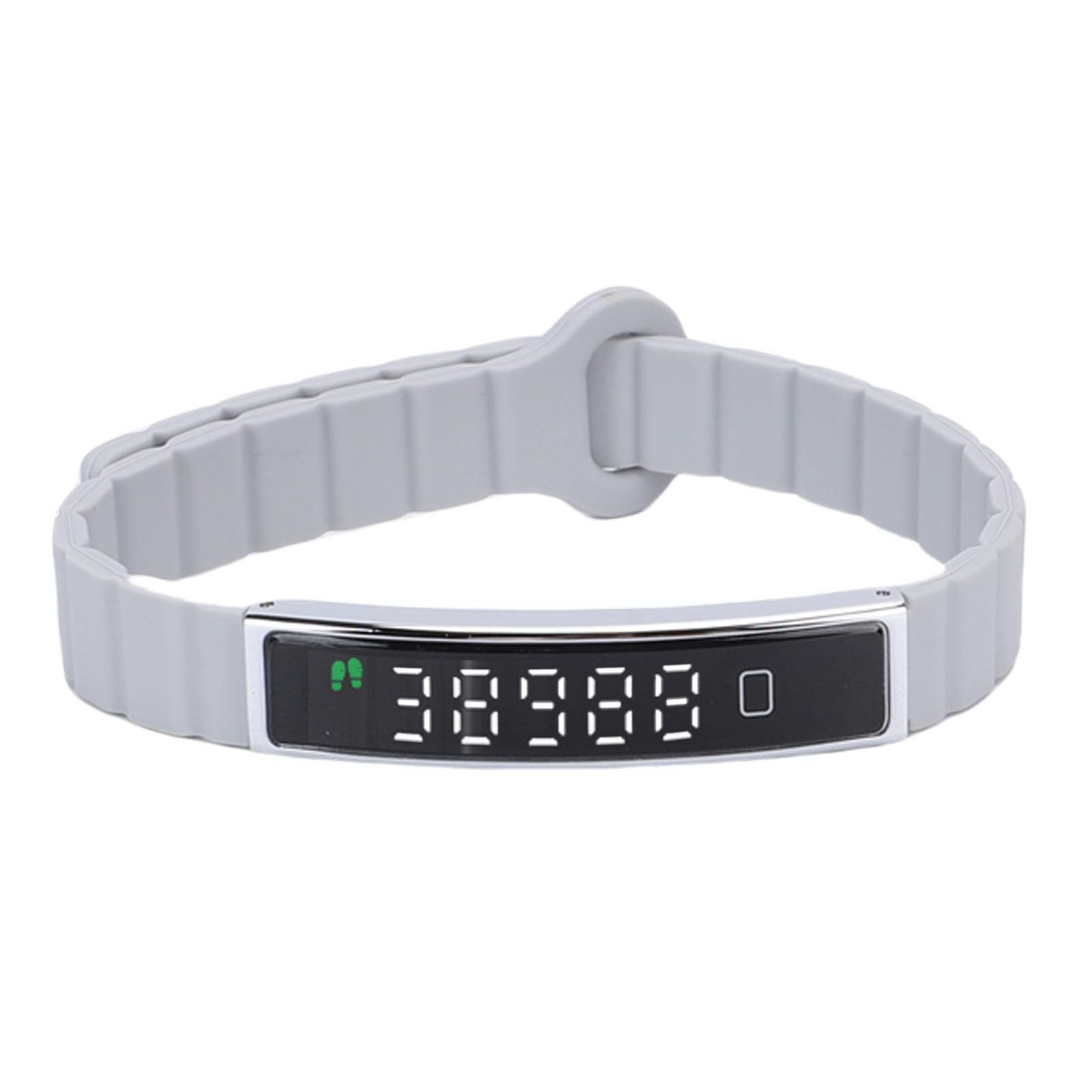 Pulsera Inteligente Rastreador de Ejercicios Rastreador de Actividad de Salud Contador de Pasos con Toma de Fotos remota Diseño de impermeabilización Accesorio magnético pa (Plata)