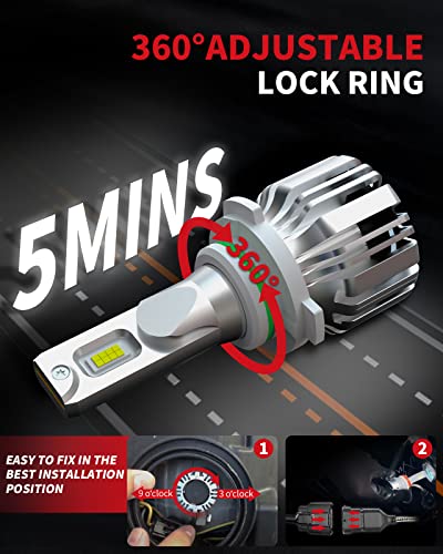 Lasfit 9006 Led Light Bulbs, Hb4 Led Bulbs 6000K White, Automotive Light Bulbs 5000 Lumens, 10 Years Lifespan, Pack Of 2 #TOP4