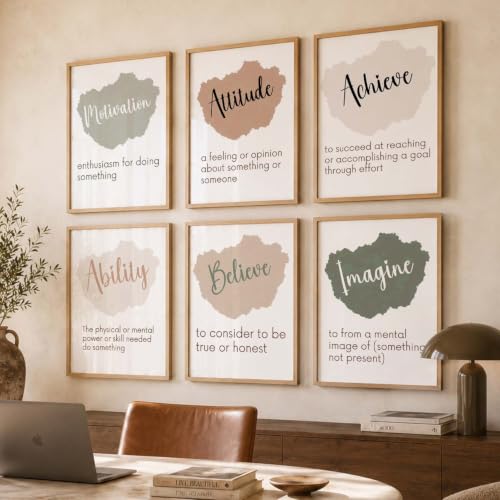 Image of kotart Quote wall Paintings with Frame for Home Decoration - Painting Living Room Bedroom Office hanging frames Set of 6 Multicolo (14X20 Inch, A)