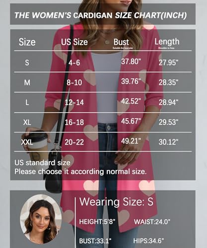 Image of YSYOKOW Womens Open Front Long Cardigan 3 /4 Sleeve Lightweight Knit Cardigan Casual Layering Spring Summer