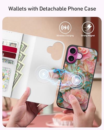 LUHOURI for iPhone 16 Plus Case Wallet - Wireless Charging Compatible - image 2