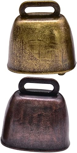2Pcs Vintage Cattle Bell Decorative Tinkle Bell for Pets Sheep and Farming Accessories Hanging Decor Sturdy Metal for PET Identification and Home