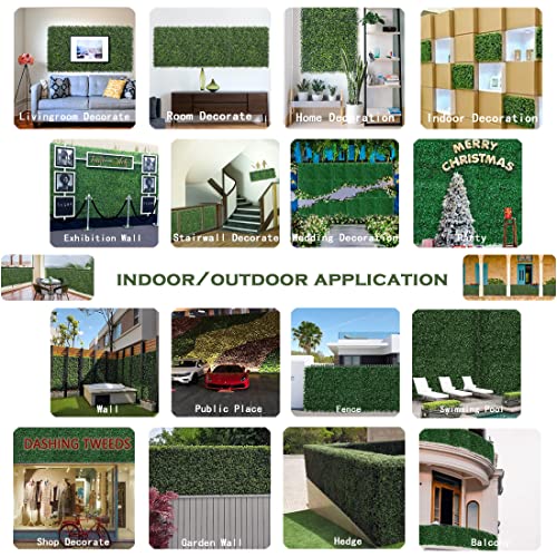 Image of Bybeton 6pk 20 inchx20 inch Boxwood Grass Wall UV-Anti Privacy Fence Screen