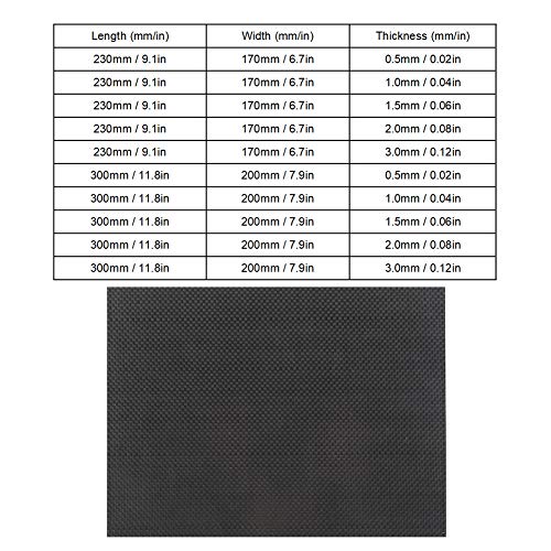 FLEXMAN Carbon Fiber Board Plate, Carbon Fiber Sheet Twill Matte, Glossy Surface Carbon Fiber Plate (Bright light 200 * 300 * 2mm)