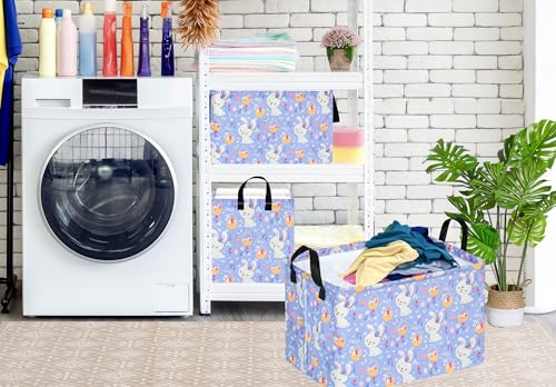 Image of Easter Eggs Gift Rectangle Rabbit Toy Shelf Basket Clothes Laundry Storage Box Storage Bins, Bunny Basket, Laundry Hamper with Handles