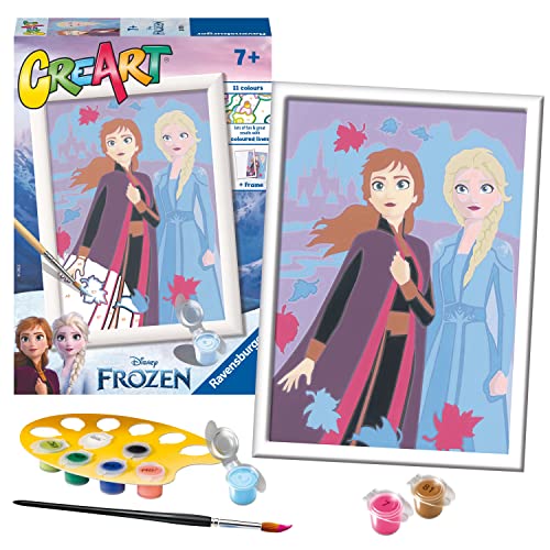 Ravensburger CreArt Disney Frozen Elsa and Anna Paint By Numbers Kits for Children & Adults Ages 7 Years Up - Kids Craft Set