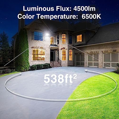 Onforu 2 Pack 50W Led Flood Light Outdoor, 4500Lm Led Work Light, Ip66 Waterproof Outdoor Floodlights With Plug, 6500K Daylight White Super Bright Security Light For Yard, Garden, Garage, Lawn #TOP1