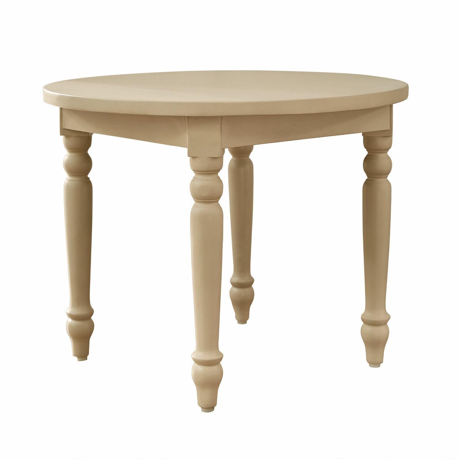 Loberon Kindertisch Sourila, Kindgerechte Größe, Stilvolles Landhaus-Design, Runde Tischplatte, Gedrechselte Beine, Kinderzimmer, Mangoholz, beige