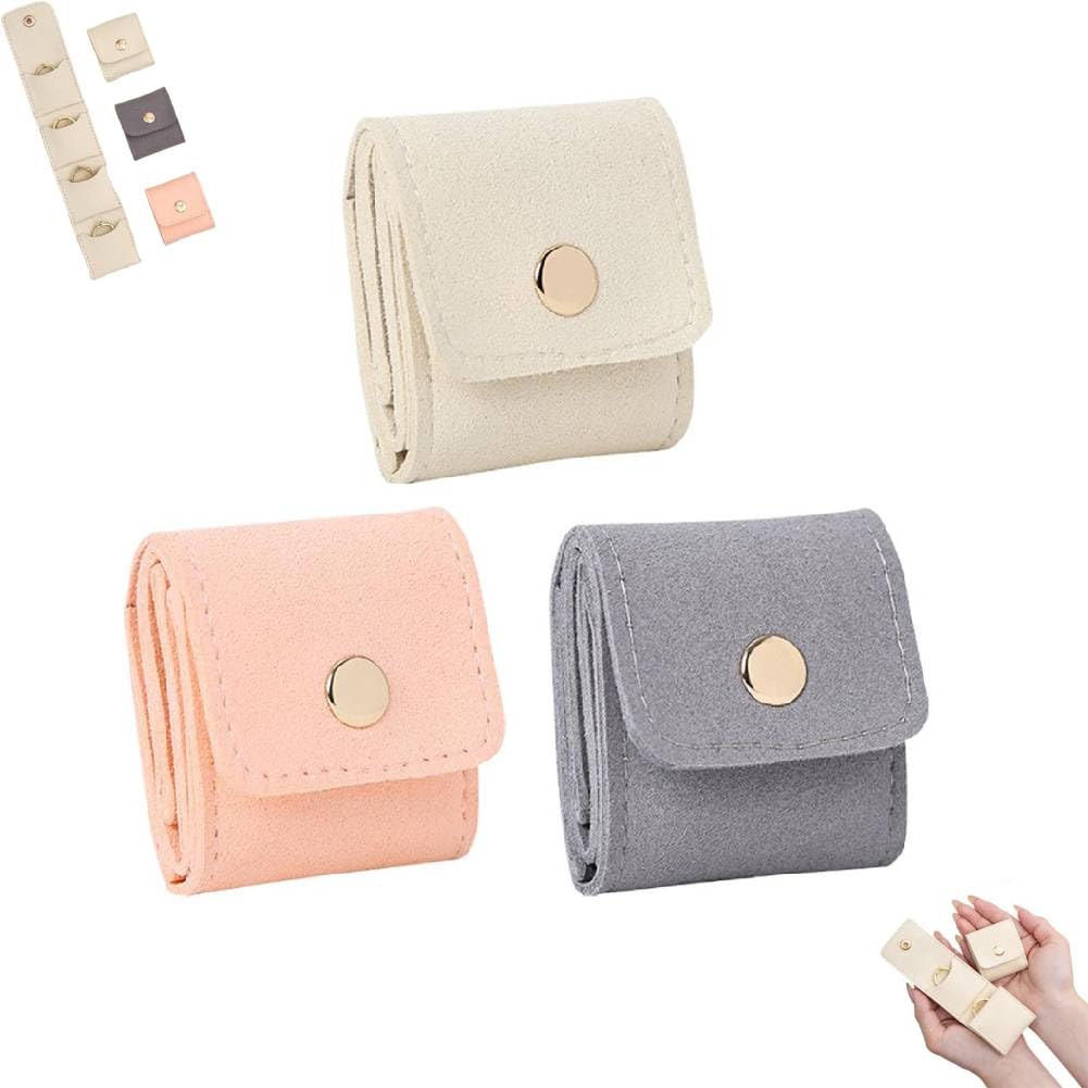 Mini Travel Jewelry Bag,Portable Foldable Mini Travel Jewelry Roll Bag with Buckle,2026 Upgraded M-ini J-ewelry T-ravel Pouch,Small J-ewelry Box,for TravelEssentials,Rings,Necklaces,Earrings