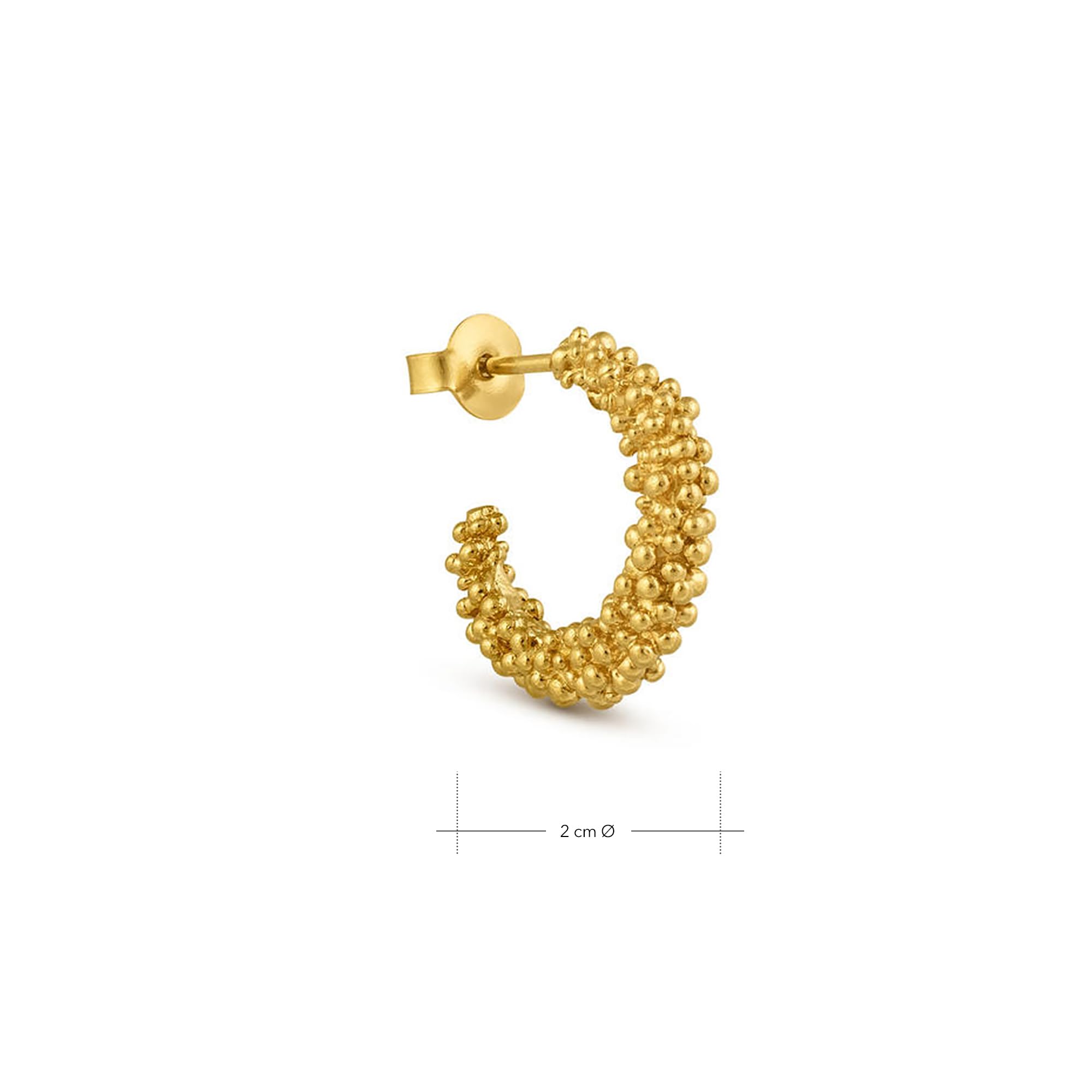 PENDIENTES DORADOS STARDUST | Diseñado por Carme Fàbregas | Colección Stardust | Pendientes medianos de metal con baño de oro de 24 K