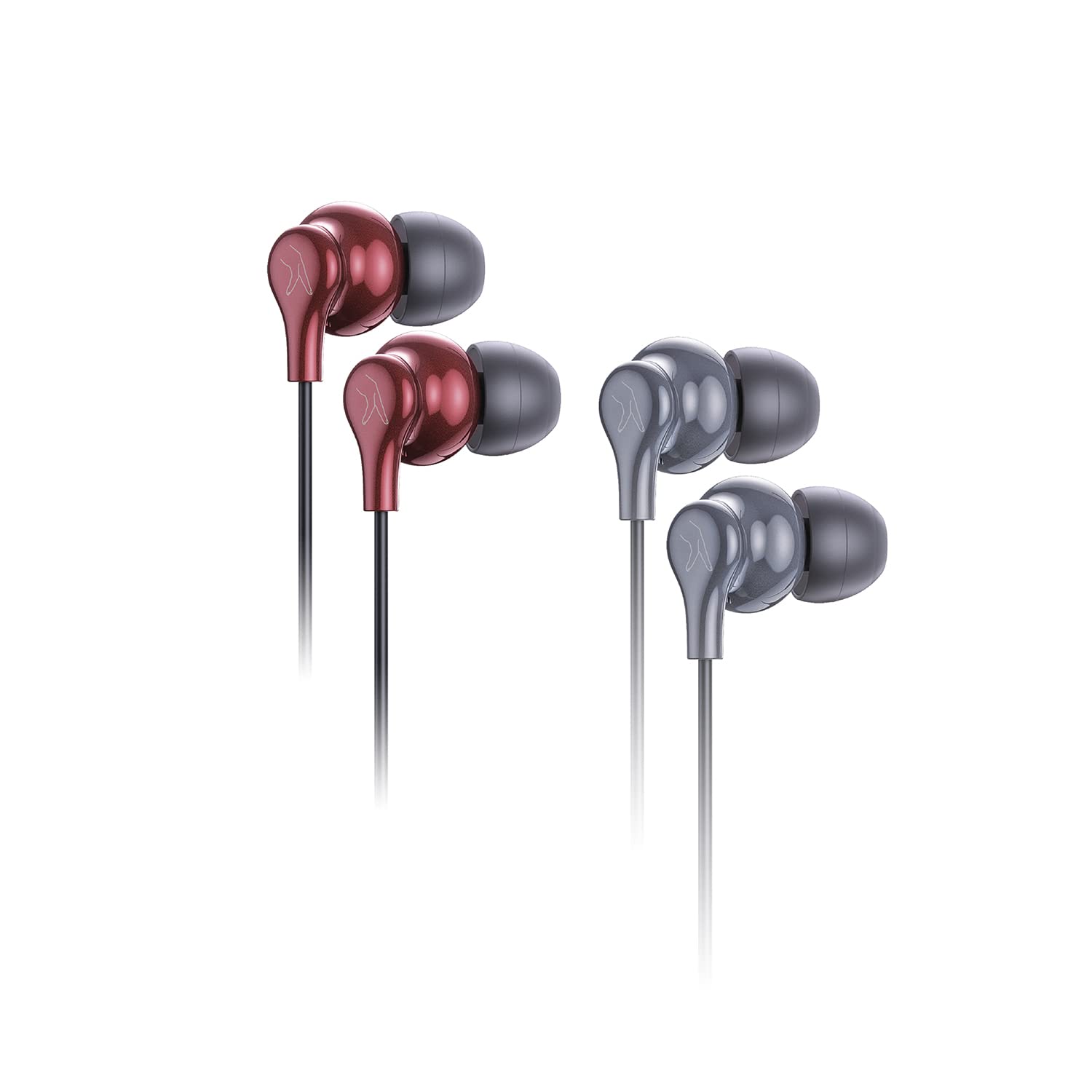 FINGERS SoundBoss - Pack of 2 Wired Earphones | Get 30% Off with This Pair (with in-Built Mic, Sturdy Cable & L-pin Connector)