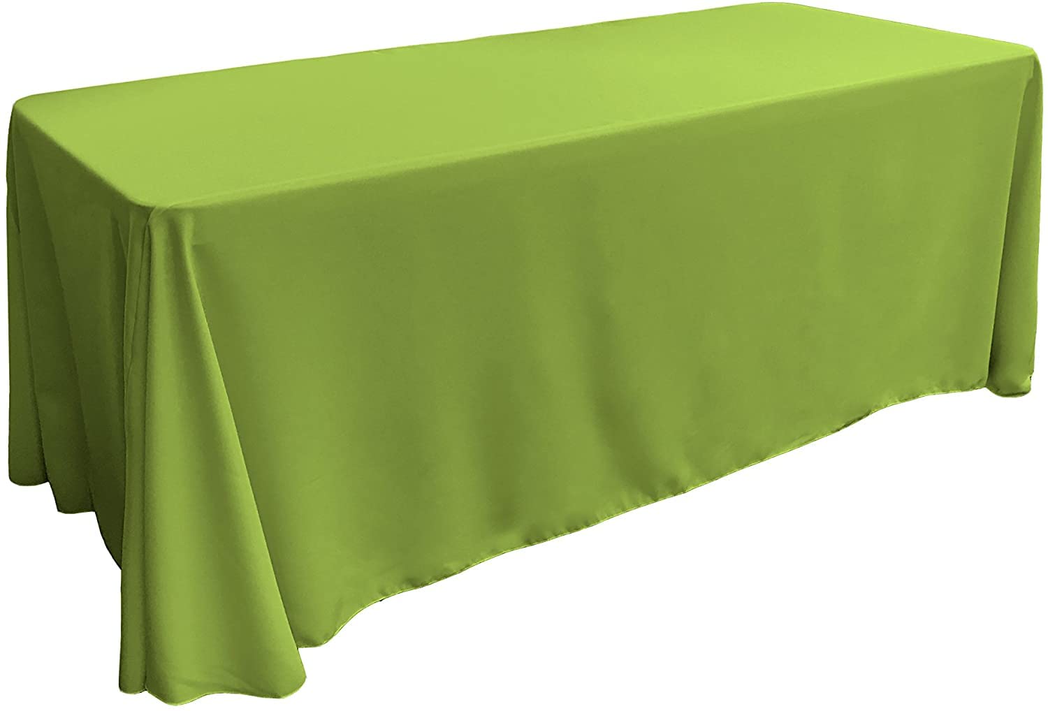LA Linen Polyester Poplin Washable Rectangular Tablecloth, Stain and Wrinkle Resistant Table Cover 90x132, Fabric Table Cloth for Dinning, Kitchen,