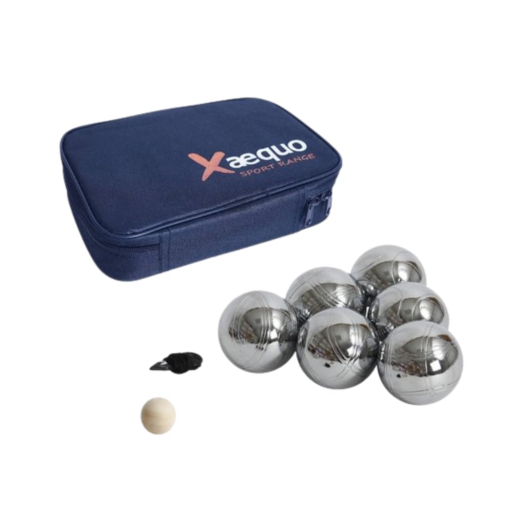 SHOP-STORY Jeu de Pétanque en Métal – 6 Boules avec Housse de Transport, Cochonnet et Cordon de Mesure – Loisirs Extérieurs